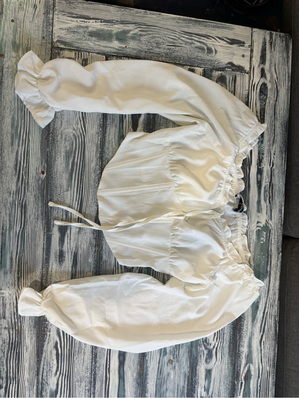 Off-Shoulder White Peasant Blouse